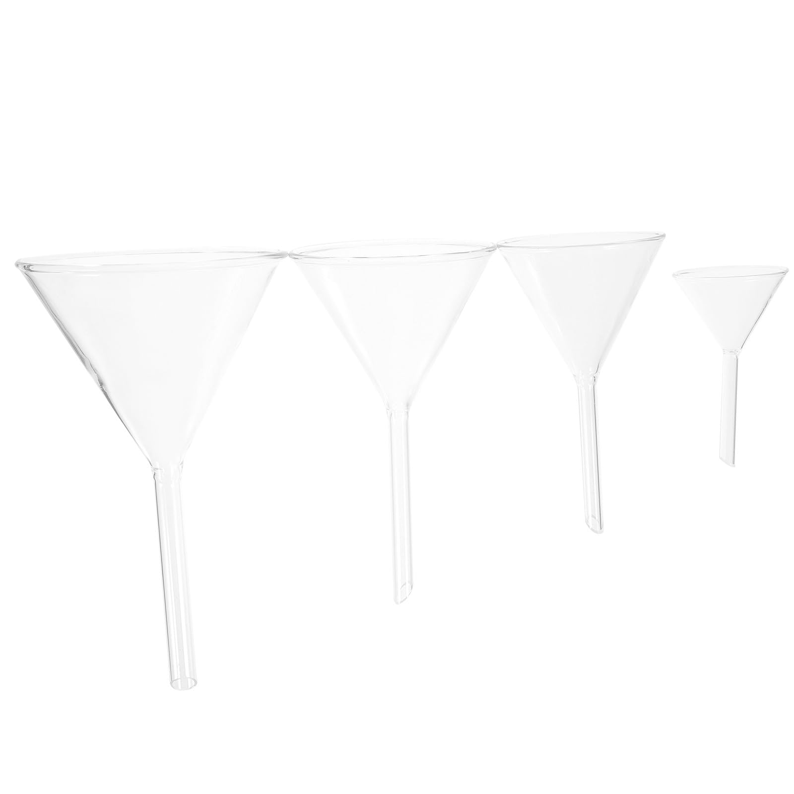 SHINEOFI Entonnoirs en Verre Borosilicaté Diamètre 40 à 90mm pour Laboratoire Lot de 4 Polyvalents et Organisateurs pour Recherches Biologiques