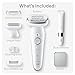 Braun Silk-épil 9 Epilator, Pivoting Head, Wet and Dry, Includes Body Trimmer, Shaver Head and Trimmer Comb, SES9-441