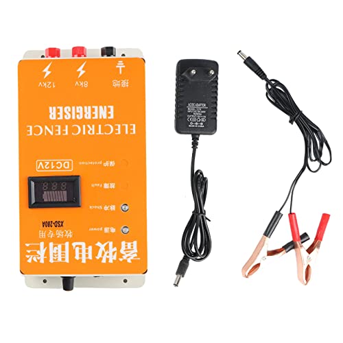 MAKAA Valla EléCtrica Solar, Controlador de Cargador de 5KM, Animales, Ovejas, Caballos, Ganado, Aves de Corral, Pastor, Granja, Cercado, Enchufe de la UE Cover