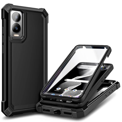 WDHD for Cricket Debut S3 Case (U572AC), AT&T Vista 2 (2024 U572AA) with [Built-in Screen Protector], [9FT Military Grade Drop Tested] Full-Body Protective Shockproof Bumper Case (Black)