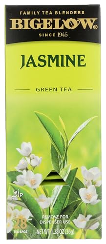 Image of Bigelow Tea Green Jasmine 28ct (Pack of 1), Medium-Caffeine, All Natural, Antioxidant-Rich, Individual Foil-Wrapped Bags
