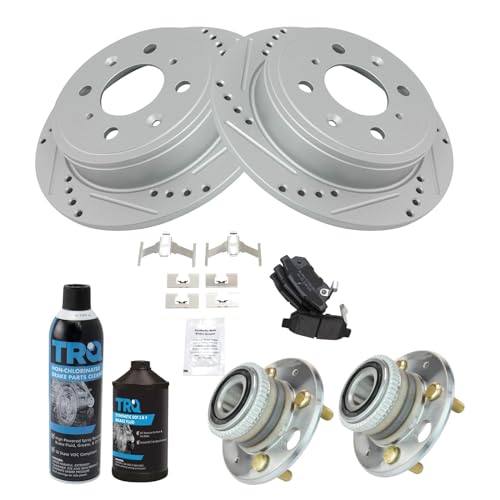 Image of TRQ Performance Rear Brake Pad & Rotor Kit Compatible with 1990-2001 Acura Integra 1992-2000 Honda