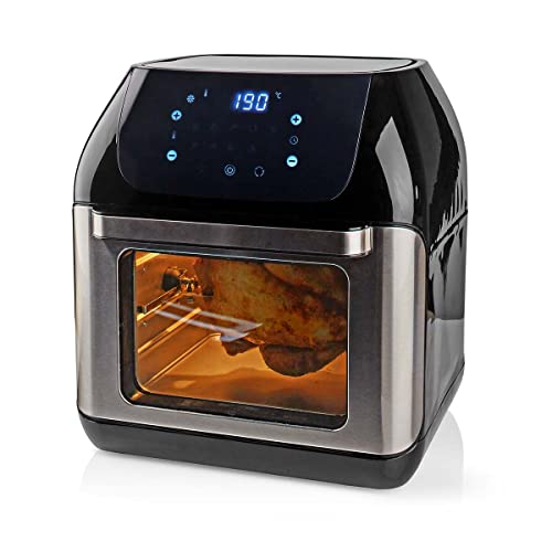 Ex-Pro 12L Air Fryer Mini Oven with Rotisserie, 9-in-1 Multifunctional Oven for Low-Fat Healthy Cooking, with 90 Minute Timer, 9 Pre-Set Programmes & Digital Display, 1500W