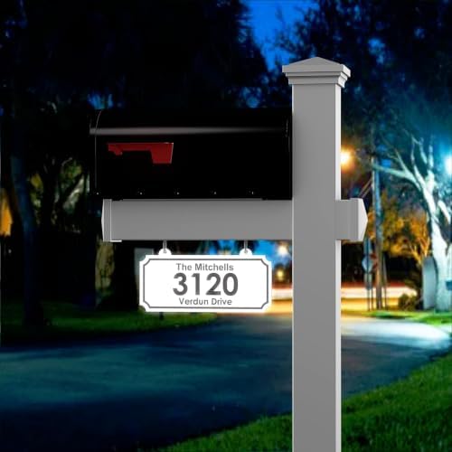 4Ever Products White Vinyl Mailbox Post System with Black Steel Mailbox (White, Large) - 3