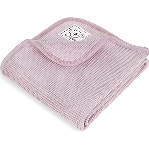 Image of HOMRITAR Baby Blanket for Girls 100% Cotton Waffle Lightweight Breathable Toddler Blanket with Cute Koala Design for Nursery Crib 30 x 30 Inch Purple
