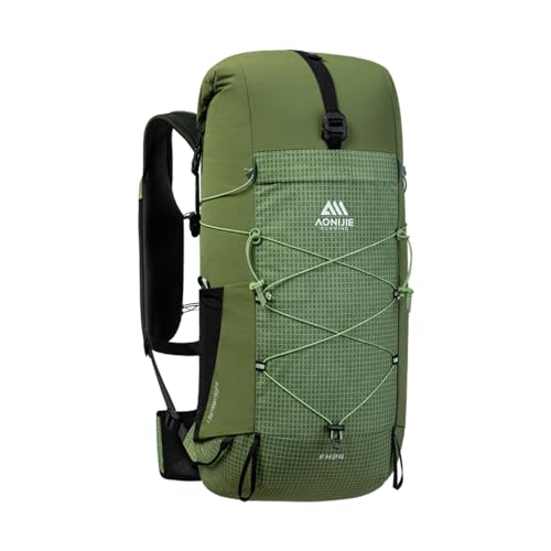 AONIJIE 24L Lightweight Hiking Backpack for Men, Adjustable & Multifunctional Backpacking Travel Gear Running Daypack (24L-Green)