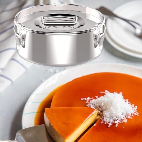Povxlum Flan Pan Mold 2.3 Qt, Stainless Steel Flan Mold with Lid, Flan Maker- Flan Maker 21 * 21 * 9cm, Silver - Image 4