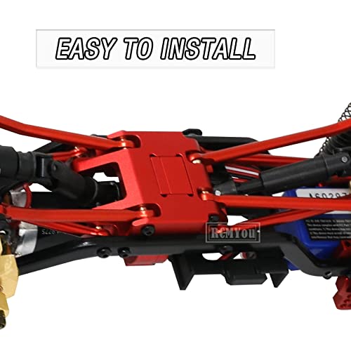 Rcmyou Aluminum Skid Plate Transmission Mount Upgrade Parts For 1/18 Trx4M,Alloy Transmission Mount Gearbox Base Center Frame Brace Hops Up For 1/18 Trx4M,Red #TOP2