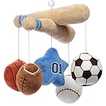 Lambs & Ivy Baby Sports Musical Baby Crib Mobile Soother Toy - Gray - Image 3