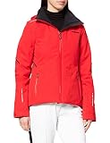 abrigo rojo mujer outfit Bolsillos centrales delanteros y para las manos con cremalleras AquaGuard repelentes al agua