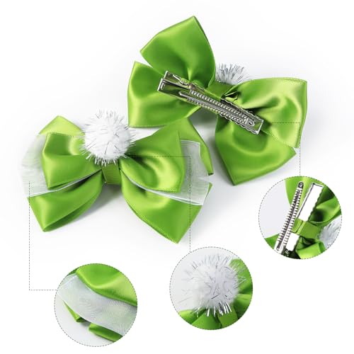 Fancheer Fairy Hair Bow 2PC Clips para el Cabello Verde Princesa Accesorios para Niñas miniatura 2