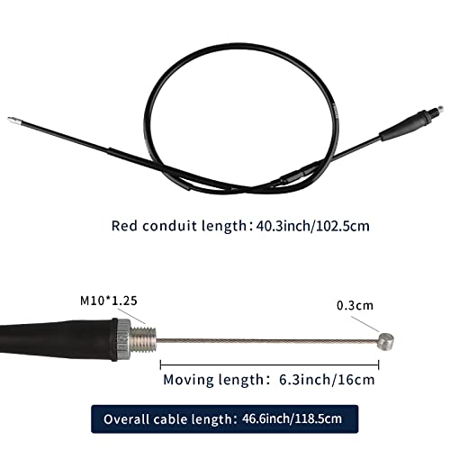 Image of NIBBI Throttle Cable 40.3 inch, Universal Replacement Motorcycle 102.5cm Adjustable Throttle Cable, For Dirt Bike Pit Bike YAMAHA Kawasaki Honda Apollo Motocross