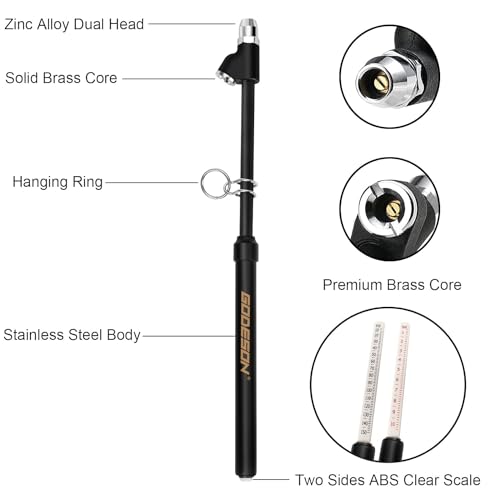 Image of GODESON Tire Pressure Gauge Heavy Duty, Straight-On Dual Head Air Pressure Gauge Range to 150PSI, Semi Truck Tire Air Gauge Suitable for Truck, RV, Bus