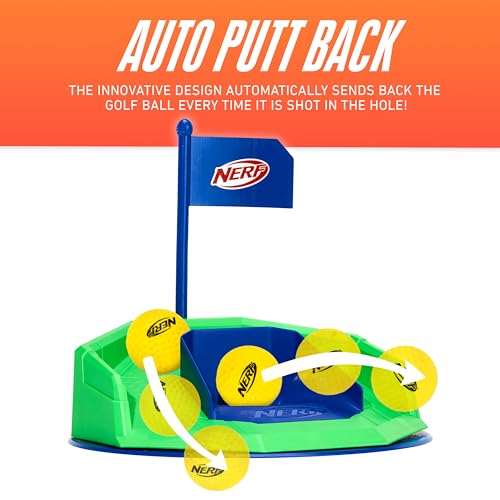 NERF Pivot Putt Golf Game - Automatically Fires Back the Golf Balls - 3 Modes of Play - Spin Mode for Challenge Play - Thumbnail 2