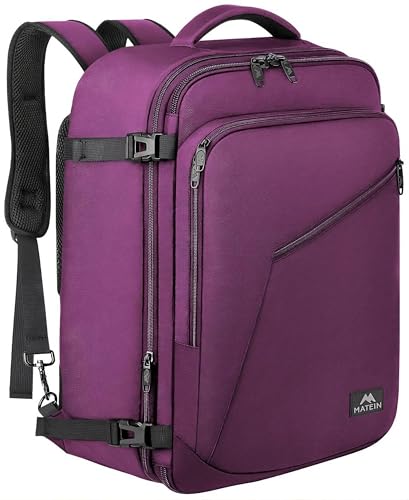 MATEIN Sac de Voyage 40x30x20 Femme, Sac à Dos Voyage Cabine Avion Eurowings Ryanair, Extensible 30L Bagage Cabine 40x30x20, Imperméable Durable Bagage à...