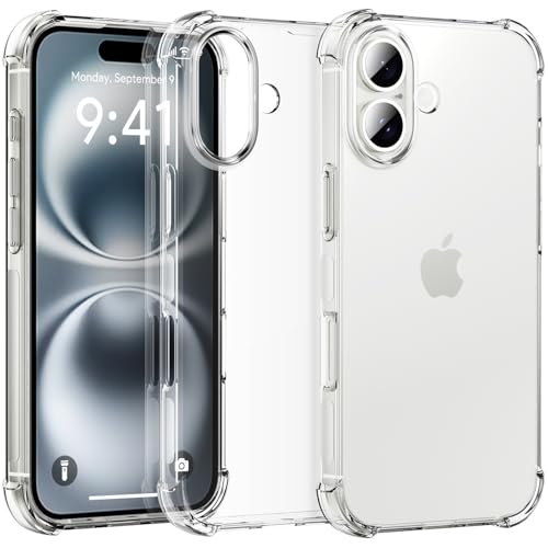 CASEVASN for iPhone 16 Plus Case Clear, Ultra [Slim Thin] Flexible Scratch Resistant TPU Gel Rubber Soft Skin Silicone Shockproof Protective Phone Case Cover for iPhone 16 Plus 6.7'' (Clear)