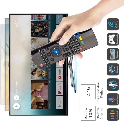 Image of AUSHA Voice Air Mouse Remote Controller with Keyboard - 2.4 Ghz Wireless Connection, Intelligent Learning (IR), Voice Control Air Fly Smart Remote for PC, Smart TV, Android TV Box