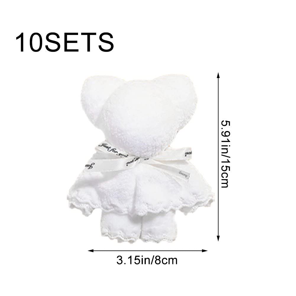 10 Serviettes Essuie-mains Microfibre Forme Ours - 30x30 Cm, Séchage Rapide - Pour Cuisine, Salle De Bain, Sport - 5