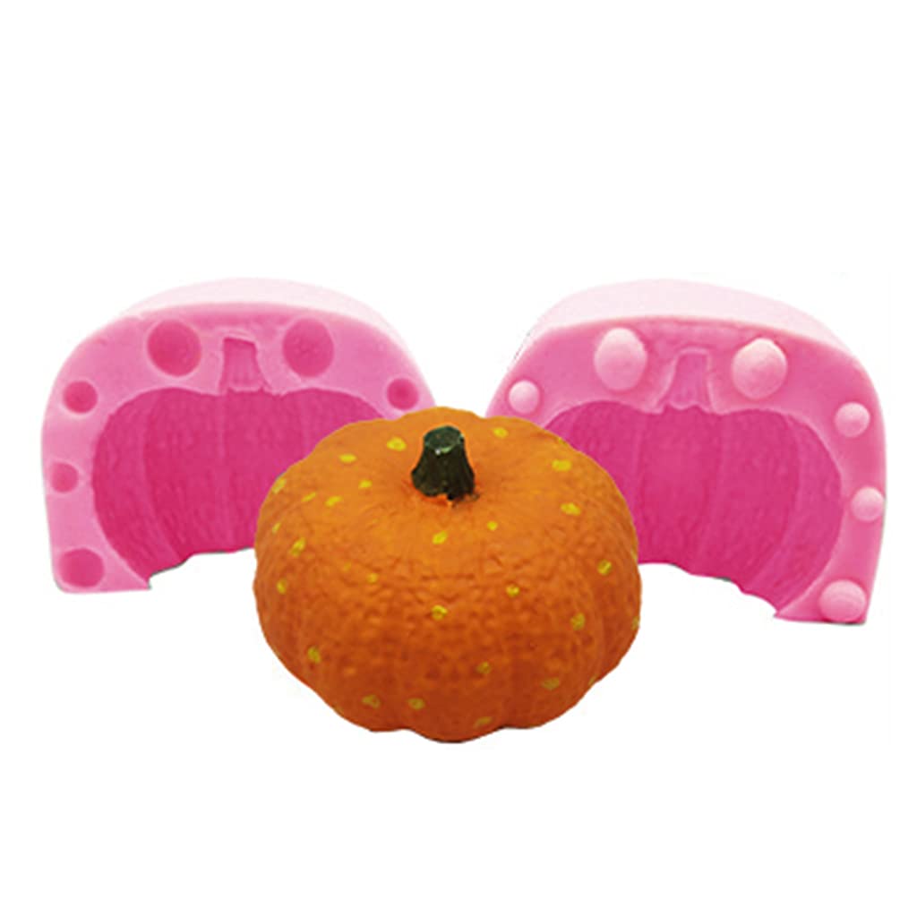 MALSSE Silicone Pumpkin Shape Mold for Chocolates Candy Cakes Jelly Soap Baking 3 Sizes Choose Silicone Fondant Molds for Cake Decorating