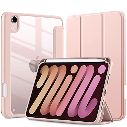 TXWLLIU Coque pour iPad Mini 7 (A17 Pro) 2024/Mini 6 2021 8,3 Pouces avec Porte-Stylet, Étui de Protection à Triple Pliage, Ultra-Fin et Léger avec Fonction...