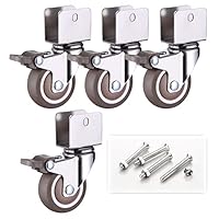 Lot De 4 Roulettes Pivotantes En Forme De U - 25 Mm - 32 Mm - Roulettes Pivotantes En Caoutchouc Avec Freins - Roulettes De Transport Silencieuses Pour Meubles Et Berceaux - 25 Mm - U16