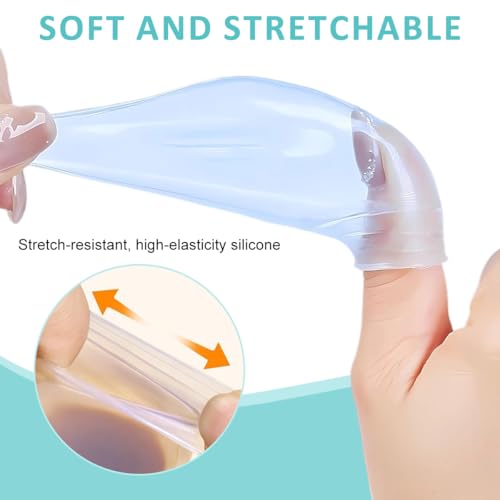 Image of HANNEA 4Pcs Finger Soaking Cups, Waterproof Finger Protector for Recovery and Treatment, Reusable Silicone Finger Cover for Soaking, Wound Care, and Nail Treatment, Szie L