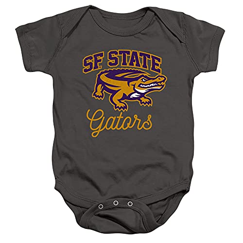 San Francisco State University Official Gators Unisex Infant Snap Suit for Baby,Charcoal, 6 Months