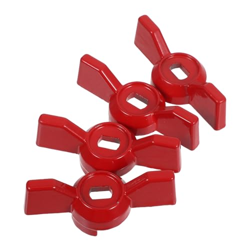 TOYANDONA Manija Rojo para Exterior de Bola Válvula Grifo de Aleación de Aluminio Instalación Rápida y Material Estable, 4 Piezas para Uso en Válvulas de Jardín