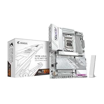 GIGABYTE Placa mãe X870E AORUS Elite WIFI7 ICE AMD AM5 LGA 1718, ATX, DDR5, 4X M.2, PCIe 5.0, USB4, WIFI7, LAN 2,5GbE, EZ-Latch, Garantia de 5 anos