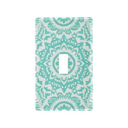 Boho Mint Green Vintage Flowers Decorative Light Switch Covers Wall Unique Light Switch Wall Plate Cover tapa para interruptor de luz Toggle Switch