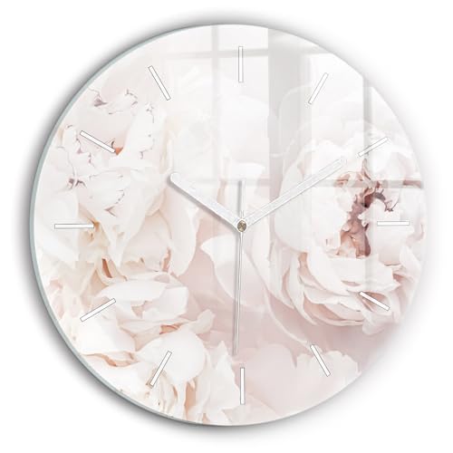 Horloge en Verre Qualité Supérieure Wallfluent Fleurs