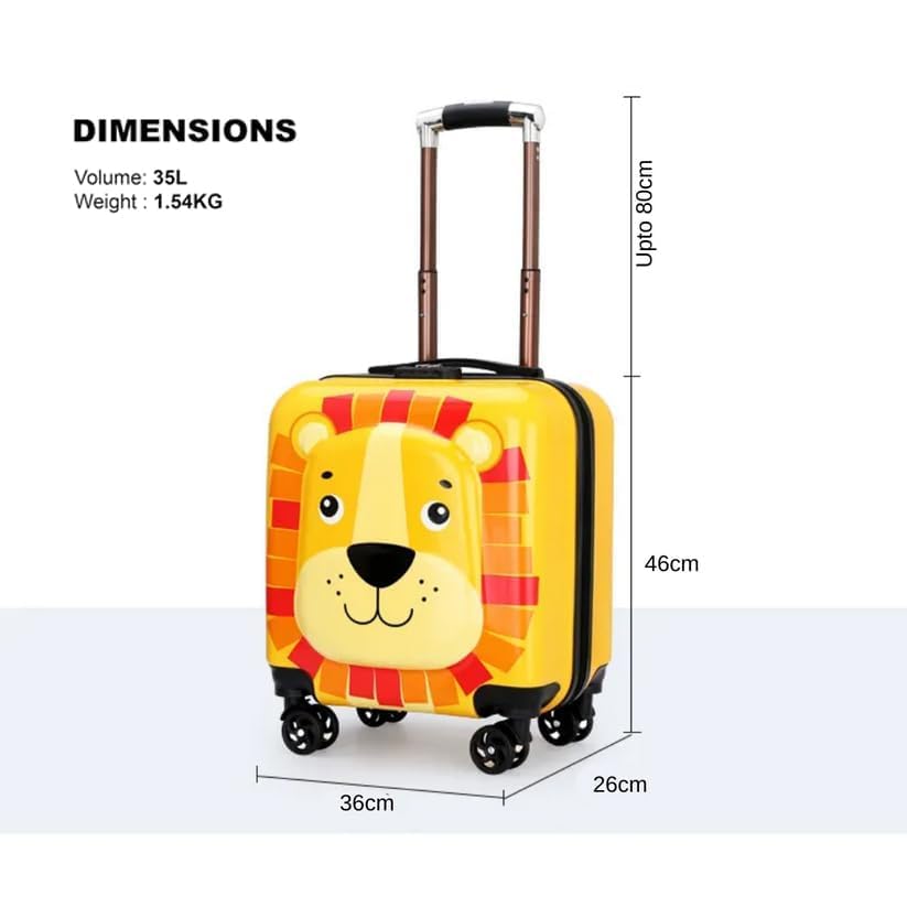 Image of Kids Carry On Luggage with Wheels,18-inch Hard Shell Suitcase Lightweight Toddler Rolling Trolly with Retractable Handle,Durable Hardside Spinner Trolly for Airplane Travel (Green)
