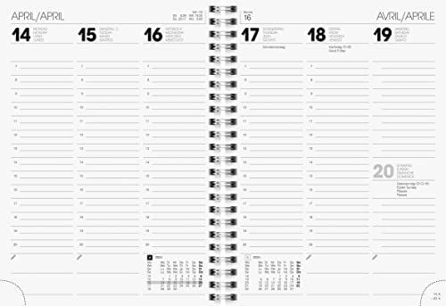 BRUNNEN Weekly calendar model 796 2024, 2 pages = 1 week, sheet size 14.8 x 20.8 cm, black - Image 2