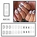 Short Oval Press on Nails Cute Summer Fake Nails, Blue Fish & Starfish & Plaid Designs, Glossy Acrylic False Nails for Women, Reusable Stick on Nails for Summer Beach Manicure 24Pcs