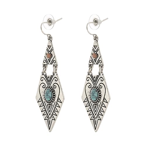 Boho Turquoise Earrings for Women Vintage Western Dangle Earring for Women2