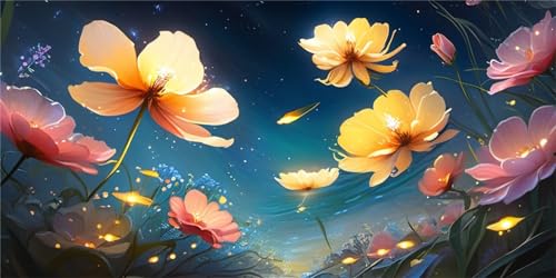 Diamond Painting Personnalisé Fleur de Fantaisie 70x140cm S-6257 Kit Complet