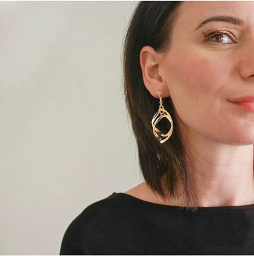 18k Gold Plated Dangle Earrings Set Metal Geometric Bar Earrings Long Leaves Tassel Threader Earrings Set For Women (4PC)2