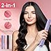 Mini Dual Purpose Curling Iron,Long-Lasting Portable 2-in-1 Curling Wand,2-in-1 Mini Curling Wand,Dual Purpose Styling Tool for All Hair Types (Purple, 01)