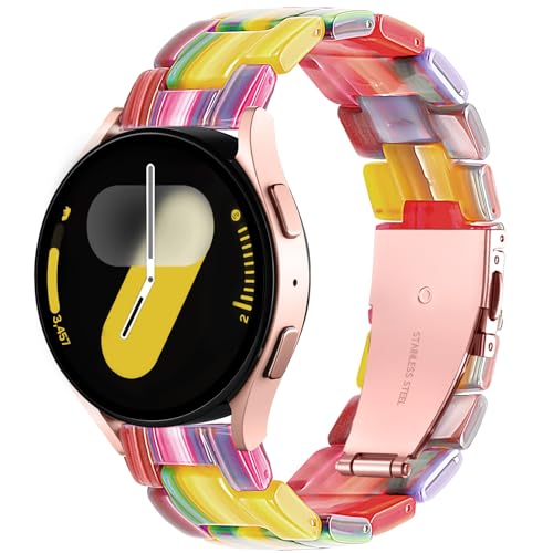 Lerobo Lightweight Resin Band Compatible with Samsung Watch 7 6 5 4 40mm 44mm Galaxy Watch 4 6 Classic 42mm 46mm 43mm 47mm Galaxy 5 Pro 45mm Active 2 40mm 42mm, 20mm Smartwatch Band for Wome