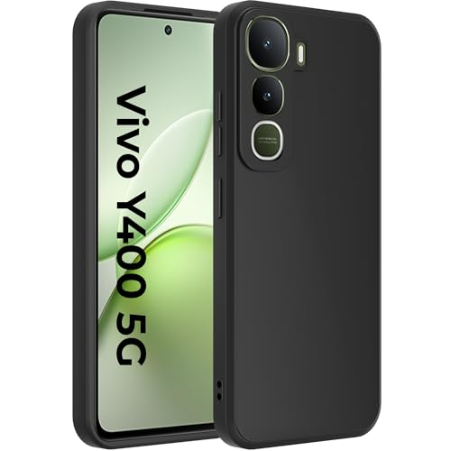 Image of A rtistque Back Cover Case for Vivo Y400 5G with Camera Protection | Shockproof TPU|Stylish Protective Design|Slim Fit|Ultra Matte| Back Cover - Black