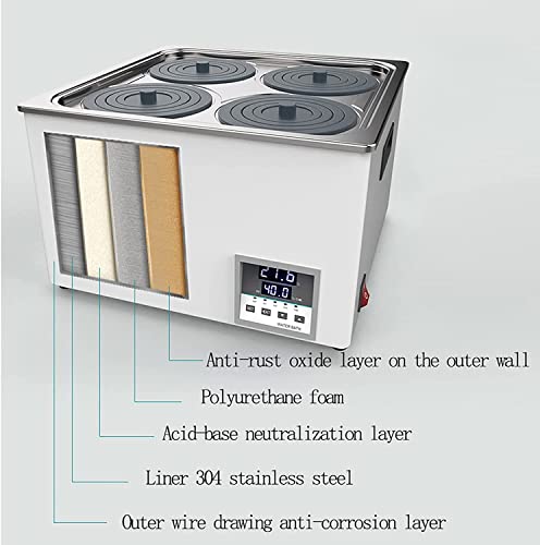 Bain d'eau de laboratoire thermostatique numérique, doublure en acier inoxydable, protection anti-brûlure à sec, équipement de chauffage de laboratoire avec affichage numérique, capacité de 5 l