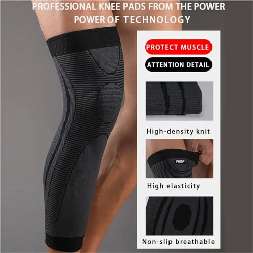 Pantorrilleras de compresion JTKSSCS largas con soporte para rodilla en ciclismo 4