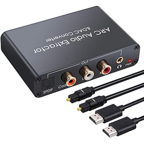 DAC Converter Audio Return Channel Audio Extractor ARC Optical SPDIF Coaxial to 3.5mm RCA L/R Optical SPDIF Coaxial Digital to Analog Converter Cover