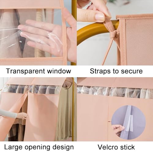 Pink Garment Bag for Closet Storage - Dust Cover & Organizer for Clothes, Hanging Storage for Home & Travel, 110x120cm (43x47in) - Perfect for Protecting Your Wardrobe3