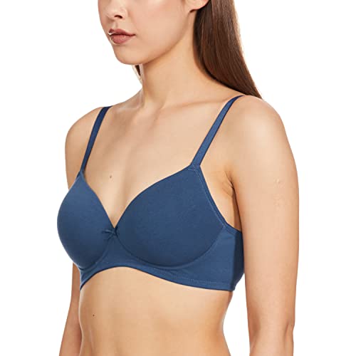 Image of Marks & Spencer Womens Cotton Blend Padded Wired Ultimate Support Demi Cup Bra