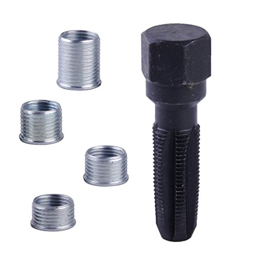 beler M14 x 1.25 Spark Plug Helicoil Thread Reamer Tap Repair Kit with 4 Inserts