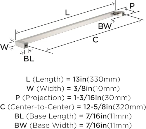 Image of Amerock BP36911G10 Satin Nickel Cabinet Pull | 12-5 /8 inch (320mm) Center-to-Center Cabinet Hardware | Monument | Furniture Hardware | Drawer Pull