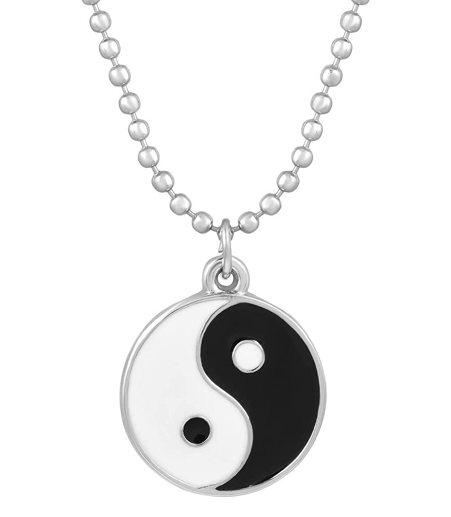 Unisex Adult Metal Black & White Round Shape Taoism Yin Yang Tai Chi Day Night Fengshui Symbol Locket Pendant Necklace With Ball Chain For Good Luck And Prosperity (B0C6J2T73M) Amazon Price History, Amazon Price Tracker