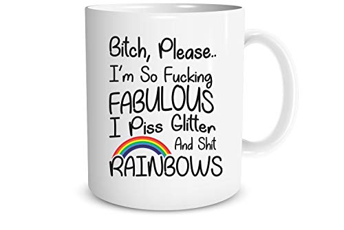 Funnwear Funny Glitter & Rainbow Mug 11oz Ceramic Coffee Cup