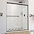 DreamLine 32 in. D x 60 in. W Single Threshold Shower Base and 56-60 in. W x 70 3/8 in. H Semi-Frameless Bypass Shower Door Bundle in White and Black